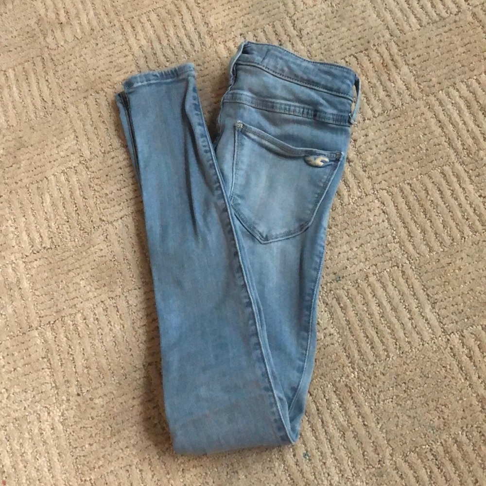 hollister light wash high rise jean legging